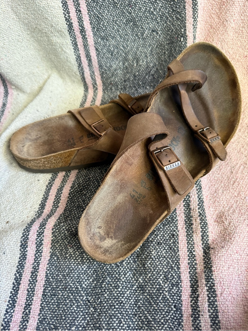Birkenstock Mayari Brown Suede Two-Strap Sandals 41